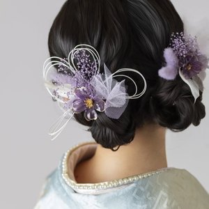 花飾りの女 髪飾り 成人式 華やか 紫 | FUREAI - 特別な日の通販 “フレアイ”