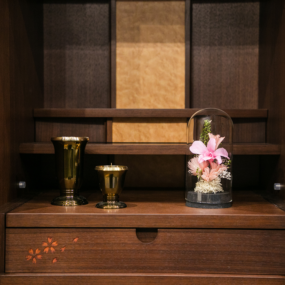 お供えプリザーブドフラワー ドームC ピンク | FUREAI - 特別な日の