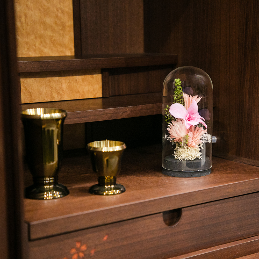 お供えプリザーブドフラワー ドームC ピンク | FUREAI - 特別な