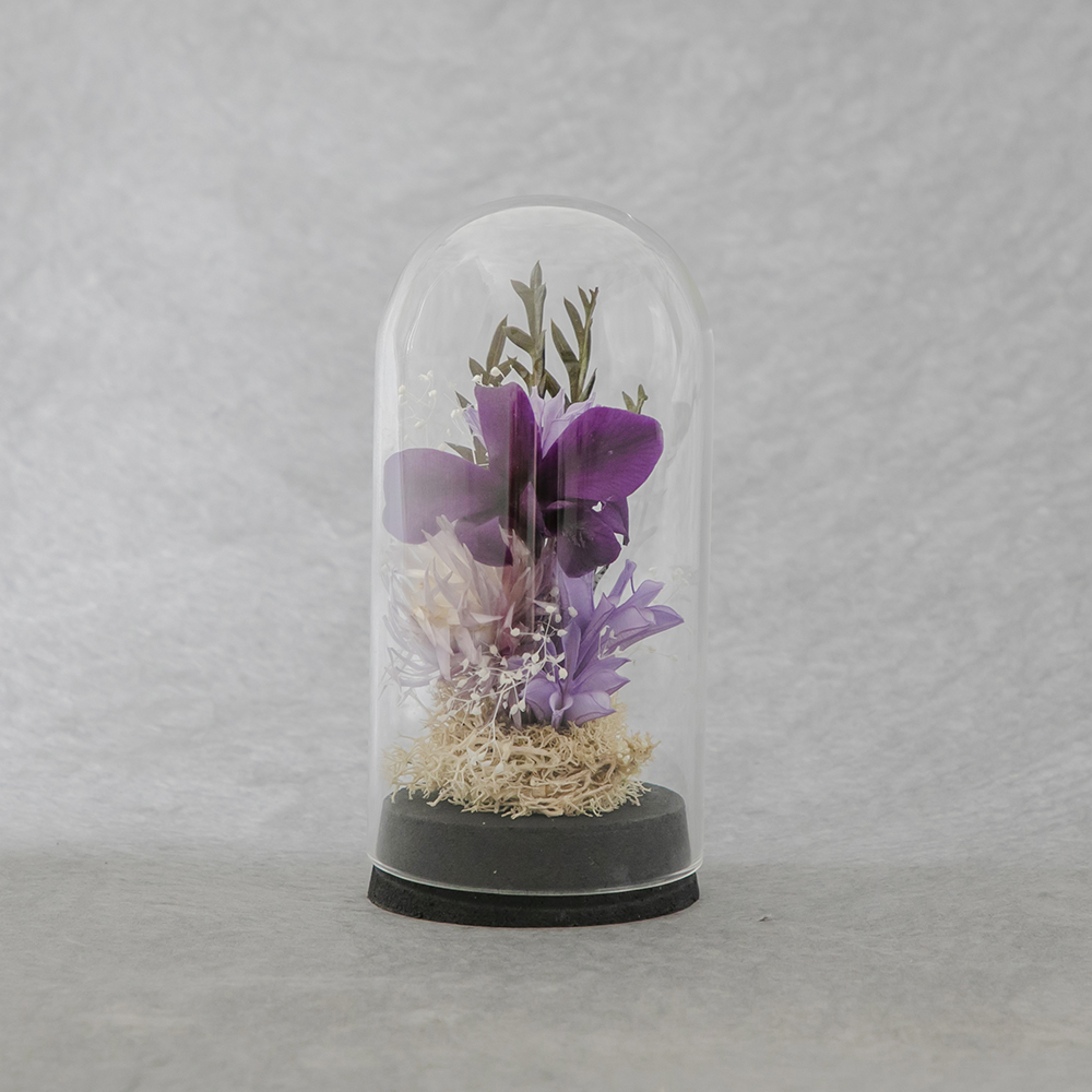 お供えプリザーブドフラワー ドームC バイオレット | FUREAI - 特別な