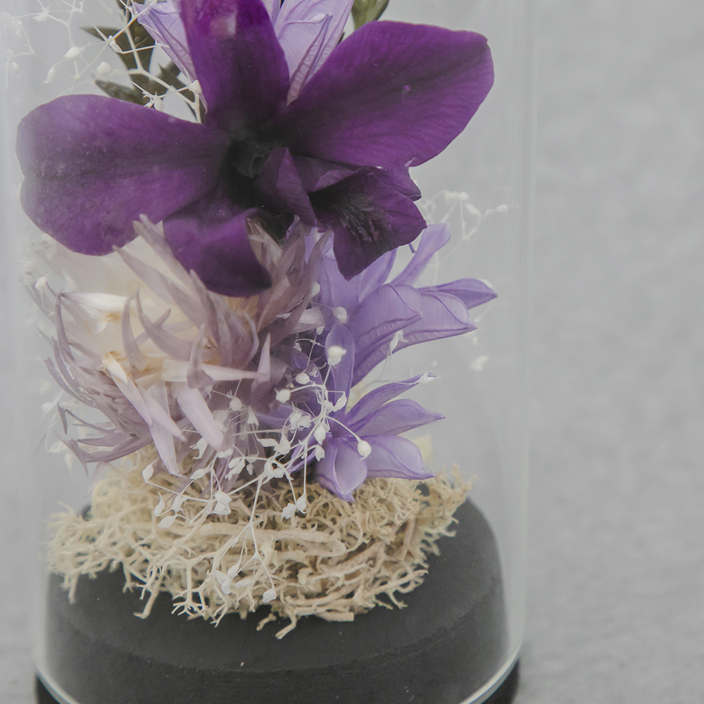 お供えプリザーブドフラワー ドームC バイオレット | FUREAI - 特別な