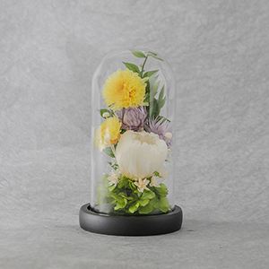お供えプリザーブドフラワー ドームD イエロー | FUREAI - 特別な日の