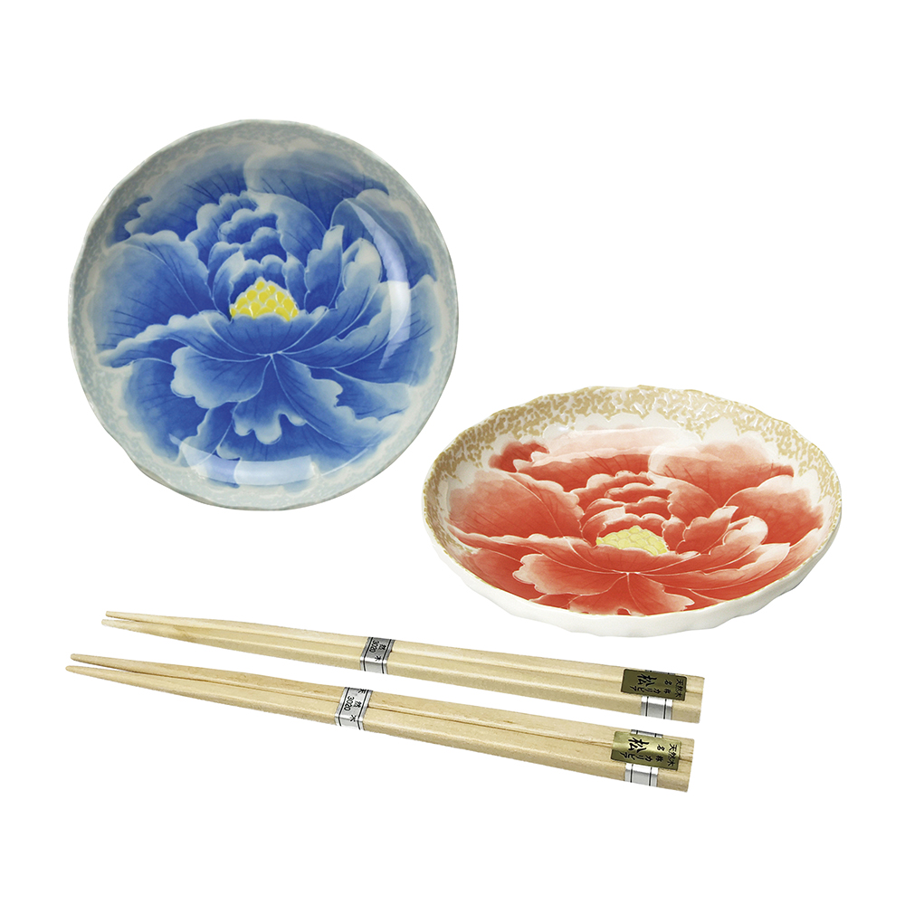 桃山牡丹箸付き取皿ペア | FUREAI - 特別な日の通販 “フレアイ”